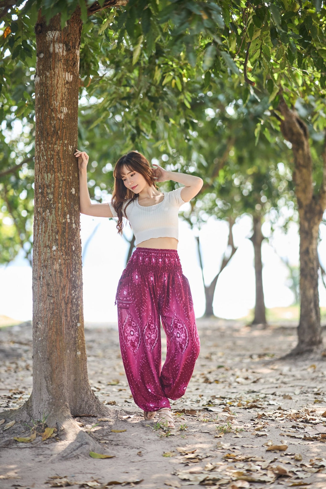Bright Flower Eye Harem Pants - Lannaclothesdesign Shop