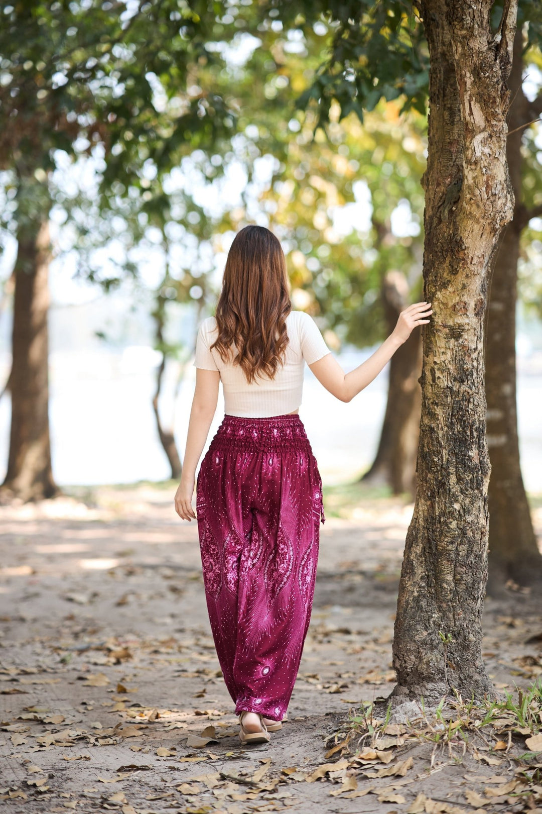 Bright Flower Eye Harem Pants - Lannaclothesdesign Shop