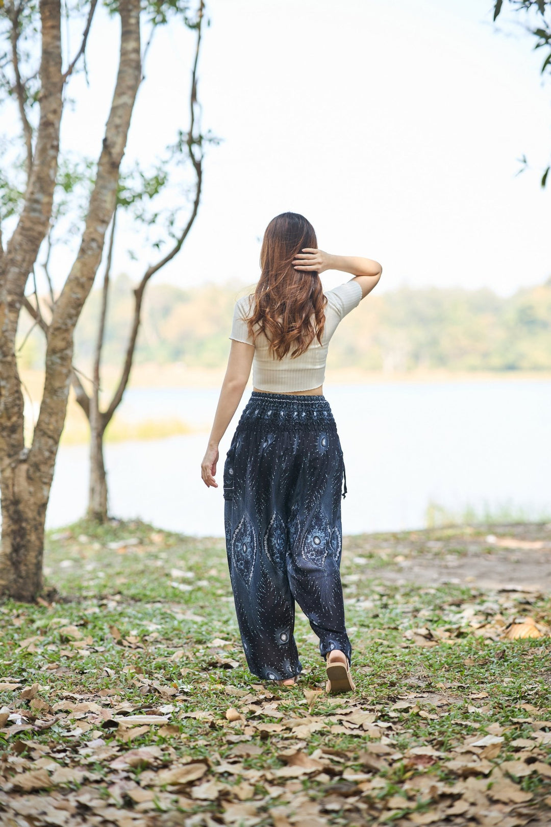 Bright Flower Eye Harem Pants - Lannaclothesdesign Shop