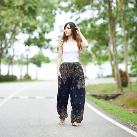 Peacock Flower Harem Pants