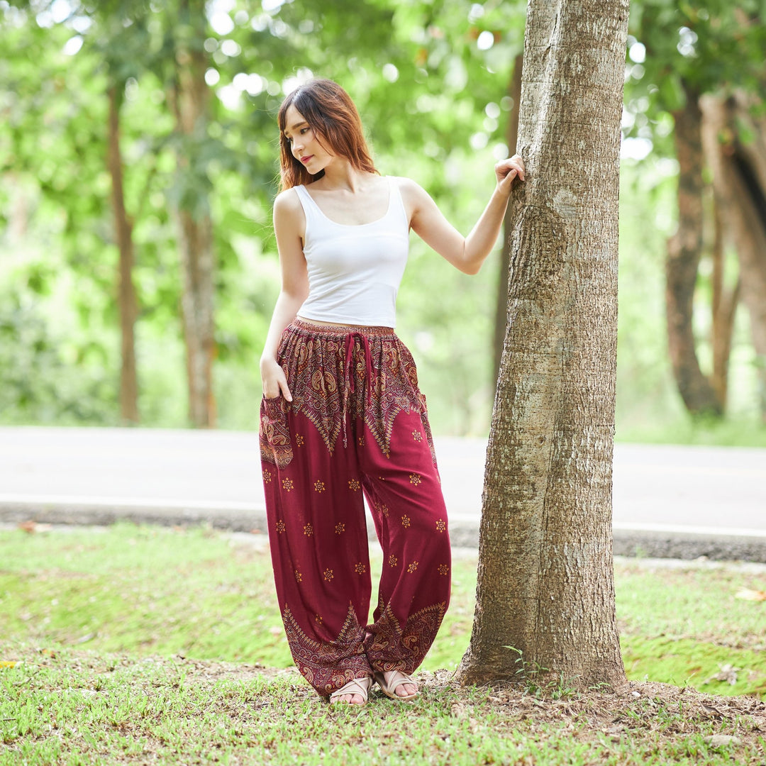 Peacock Flower Harem Pants - Lannaclothesdesign Shop