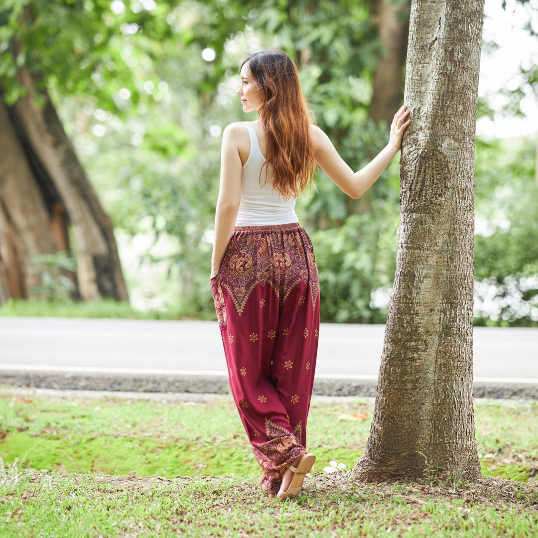 Peacock Flower Harem Pants - Lannaclothesdesign Shop