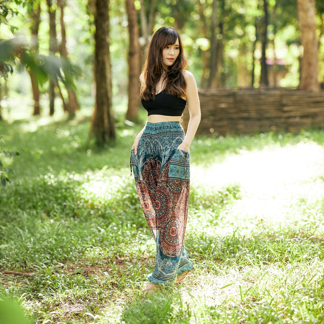 Mandala Print Boho Pants - Lannaclothesdesign Shop