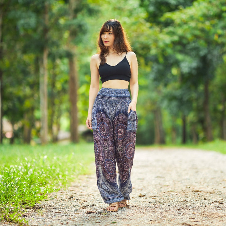 Mandala Print Boho Pants - Lannaclothesdesign Shop