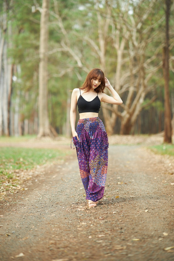 Colorful Peacock Harem Pants - Lannaclothesdesign Shop