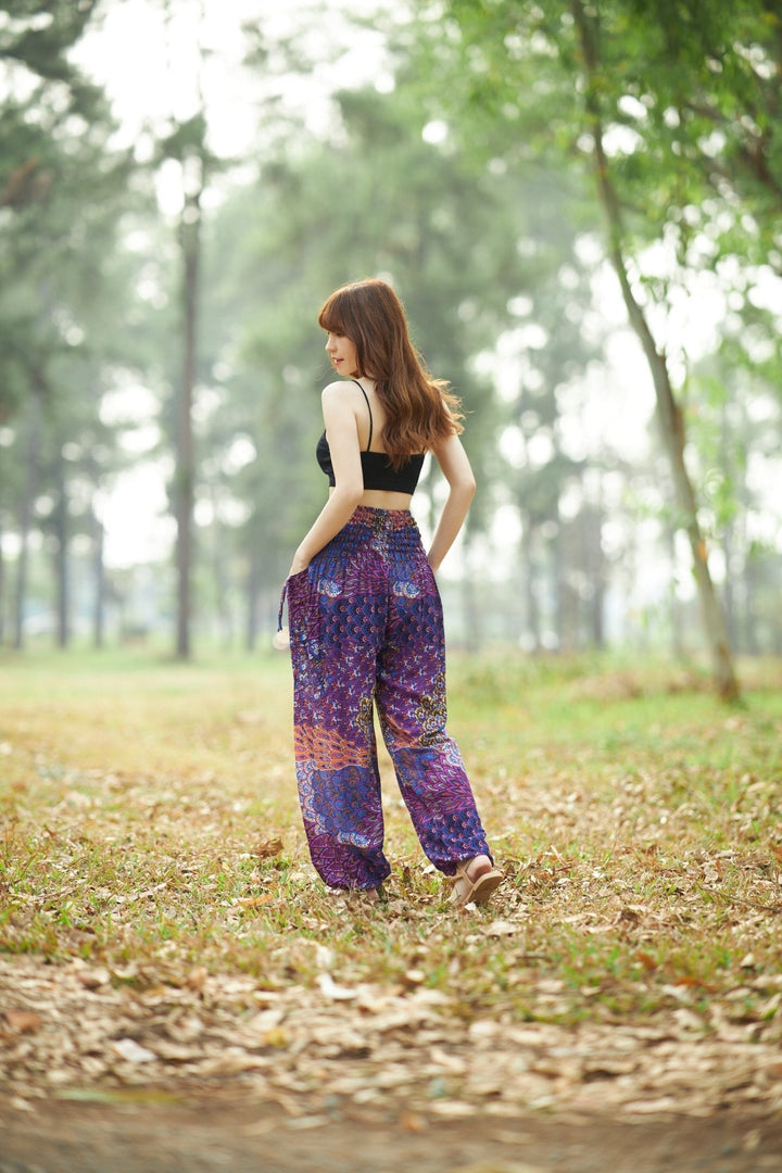 Colorful Peacock Harem Pants - Lannaclothesdesign Shop
