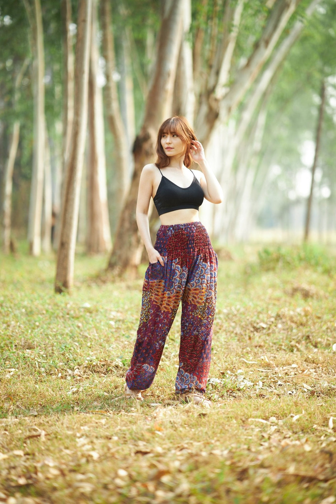 Colorful Peacock Harem Pants - Lannaclothesdesign Shop