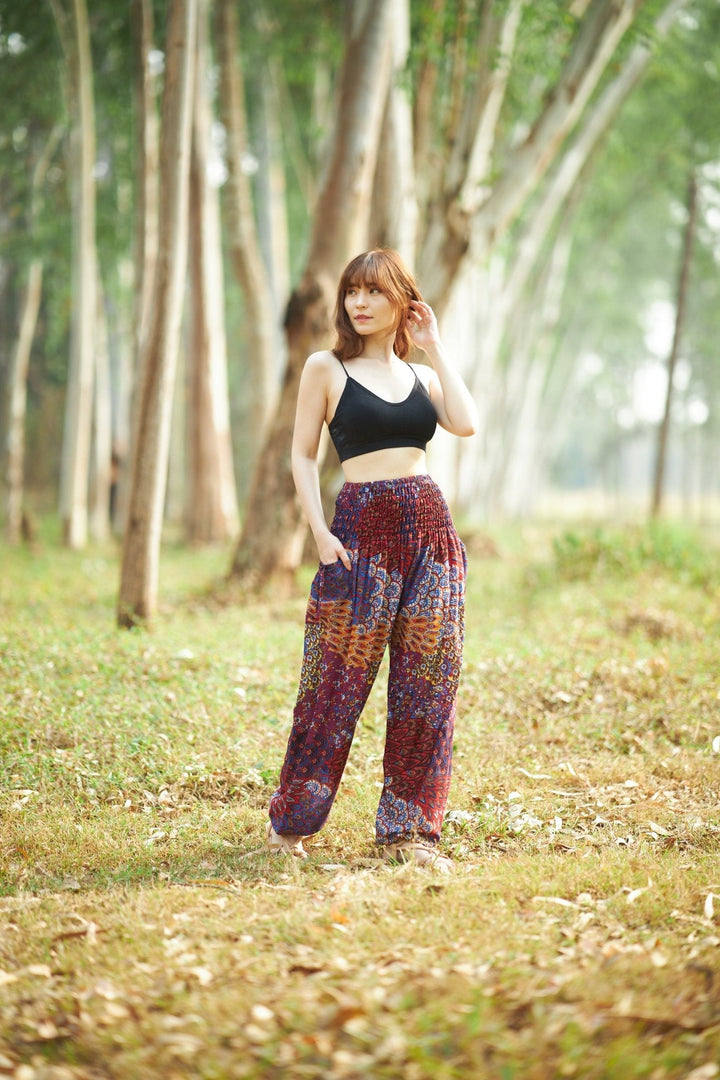 Colorful Peacock Harem Pants - Lannaclothesdesign Shop