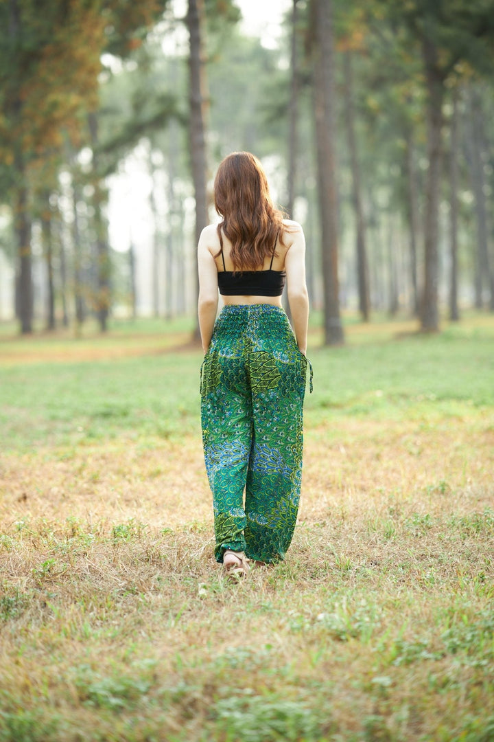 Colorful Peacock Harem Pants - Lannaclothesdesign Shop