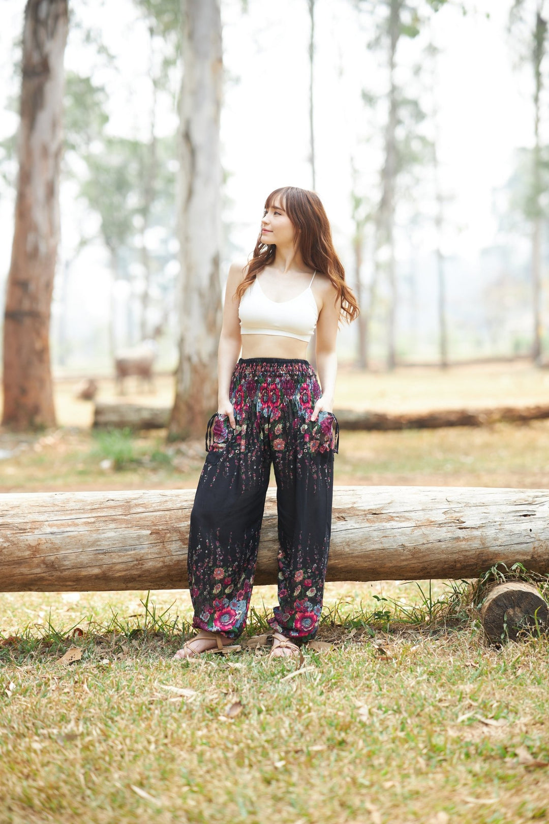 Flower Print Harem Pants - Lannaclothesdesign Shop