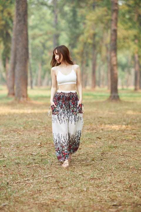 Flower Print Harem Pants