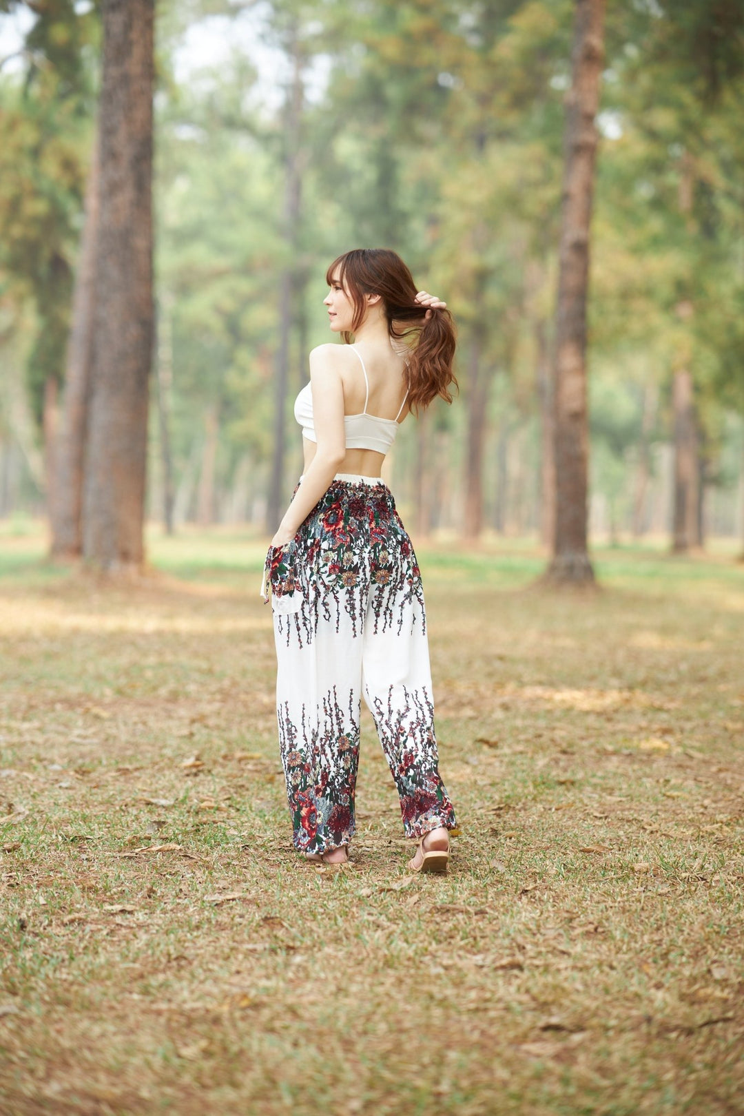 Flower Print Harem Pants - Lannaclothesdesign Shop