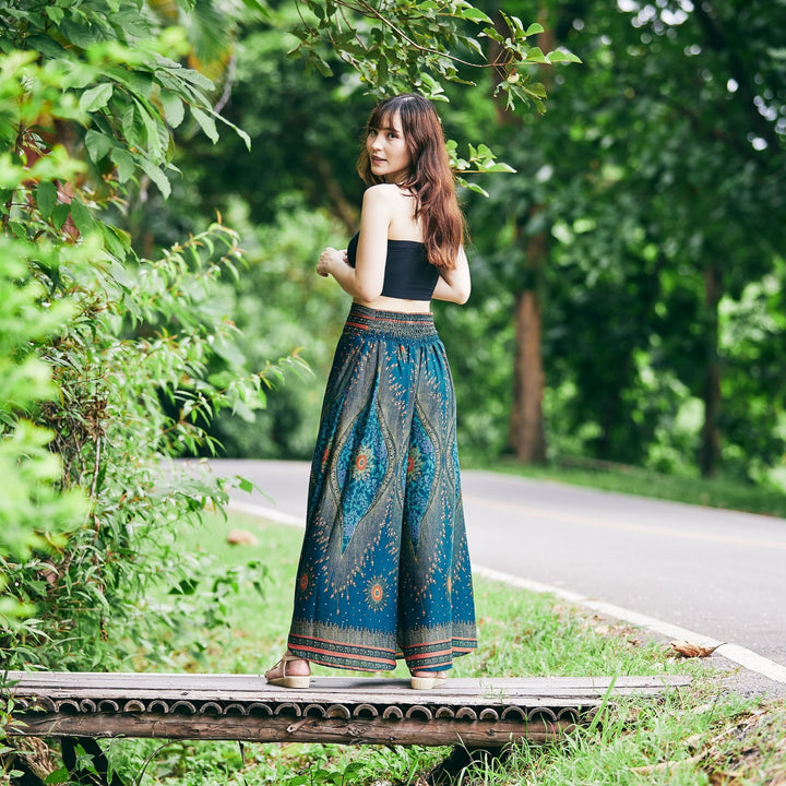 Womens Lounge Palazzo Pants Flower Eye - Lannaclothesdesign Shop