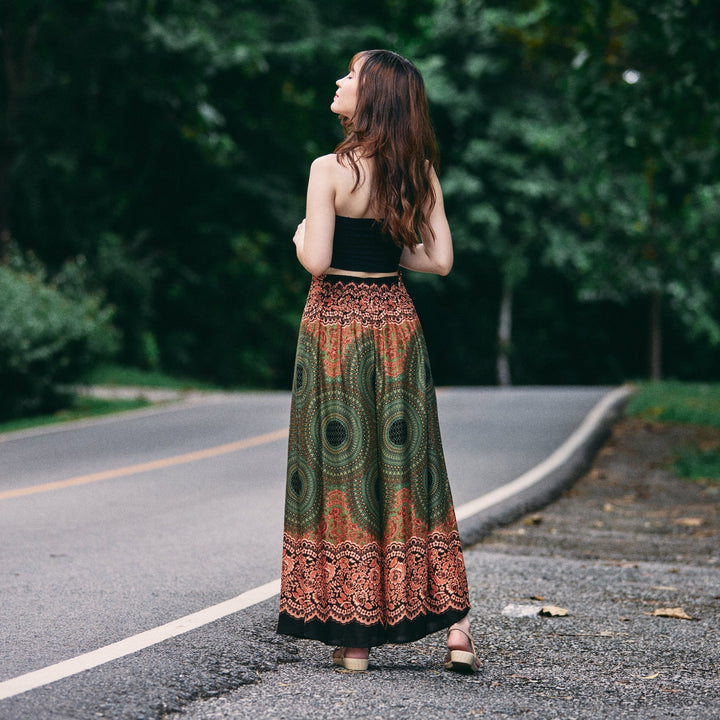 Womens Rose Design Wide Leg Palazzo Pants - Lannaclothesdesign Shop