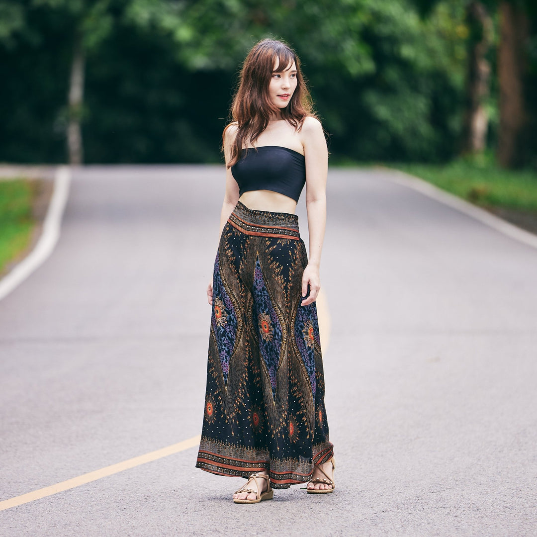 Womens Lounge Palazzo Pants Flower Eye - Lannaclothesdesign Shop