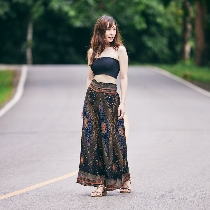 Womens Lounge Palazzo Pants Flower Eye - Lannaclothesdesign Shop