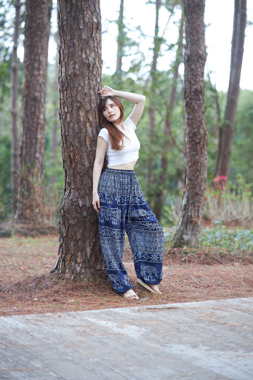 Big Elephant Harem Pants with Drawstring - Lannaclothesdesign Shop