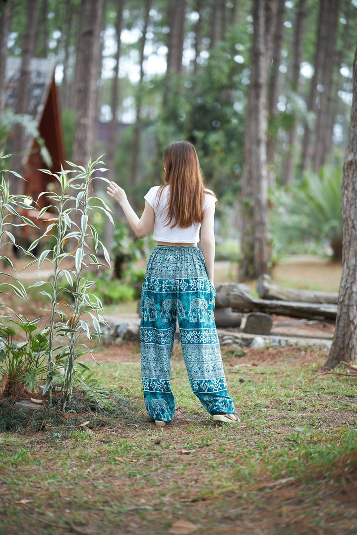 Big Elephant Harem Pants with Drawstring - Lannaclothesdesign Shop