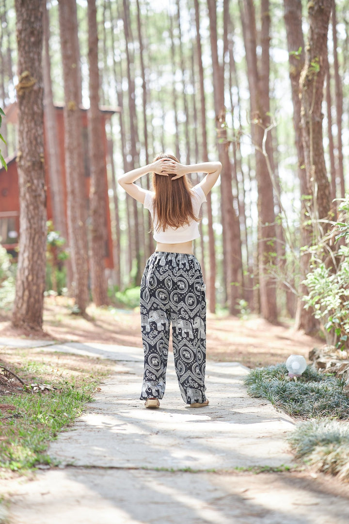 Elephant Harem Pants with Drawstring - Lannaclothesdesign Shop