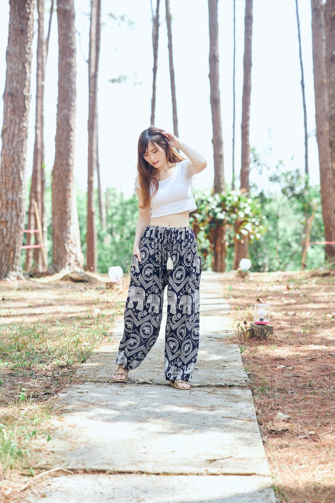 Elephant Harem Pants with Drawstring - Lannaclothesdesign Shop