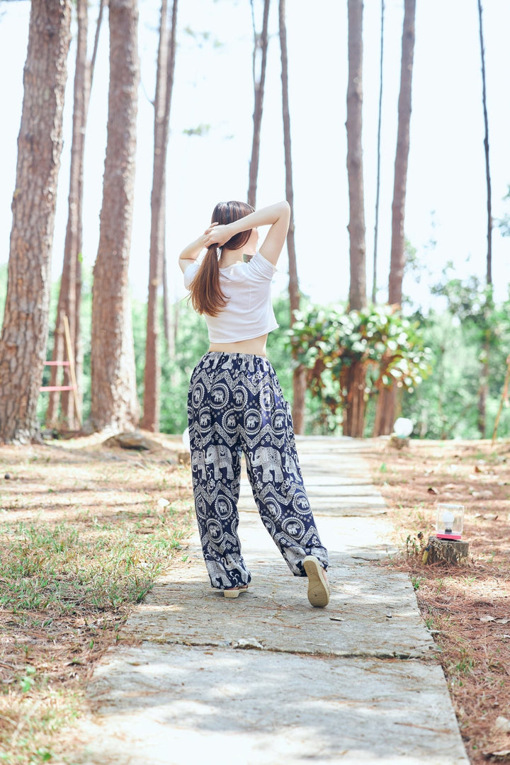 Elephant Harem Pants with Drawstring - Lannaclothesdesign Shop