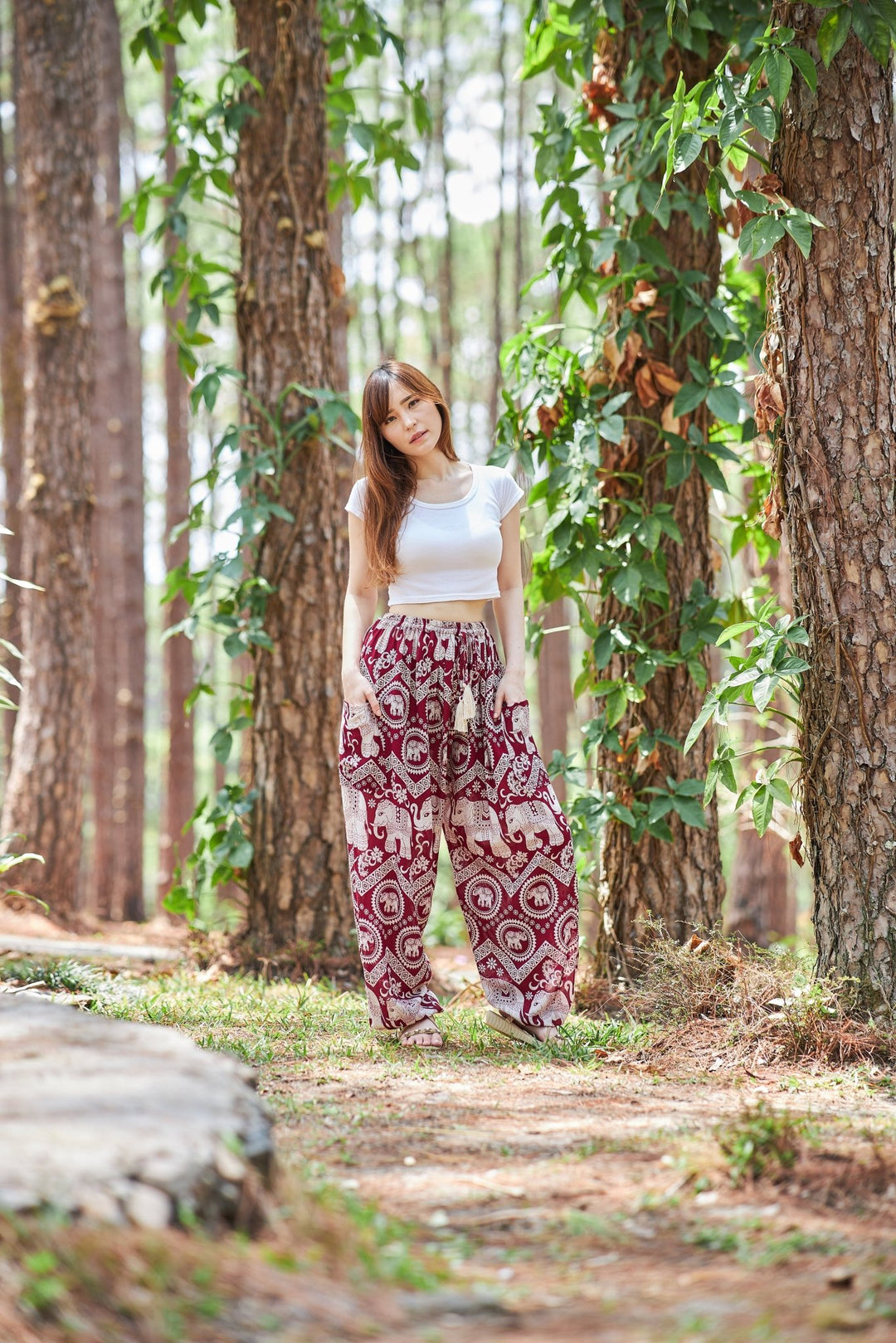 Elephant Harem Pants with Drawstring - Lannaclothesdesign Shop