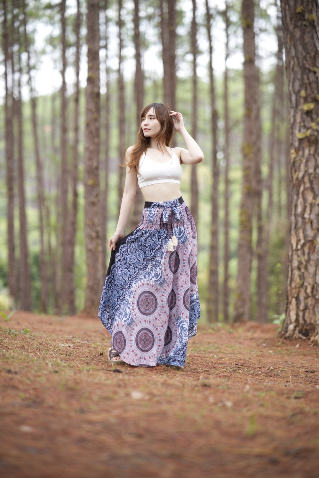 WOMENS LONG MANDALA BOHO SKIRT - Lannaclothesdesign Shop