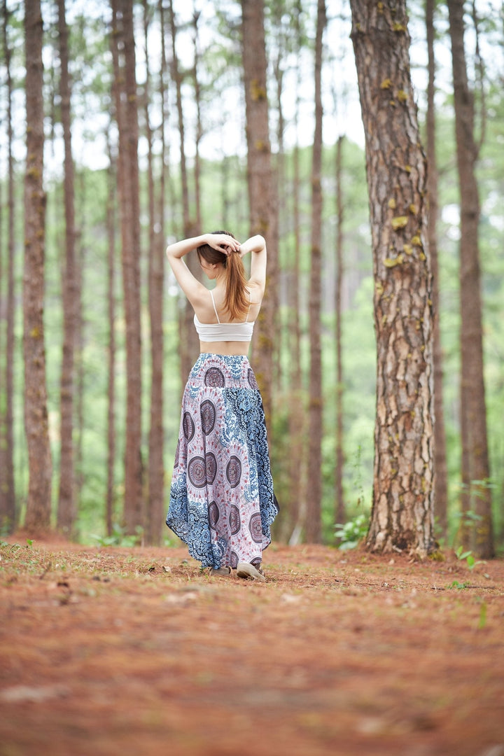 WOMENS LONG MANDALA BOHO SKIRT - Lannaclothesdesign Shop
