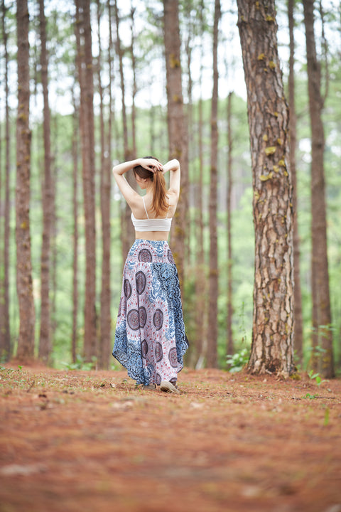 WOMENS LONG MANDALA BOHO SKIRT