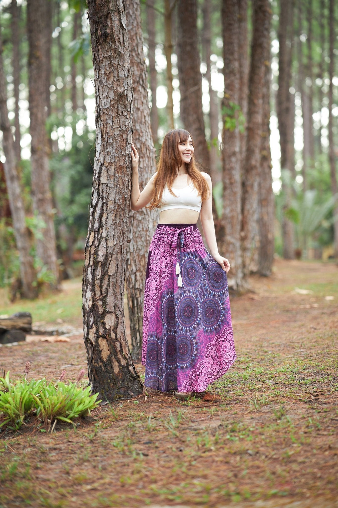 PURPLE BOHEMIAN MAXI SKIRT - Lannaclothesdesign Shop