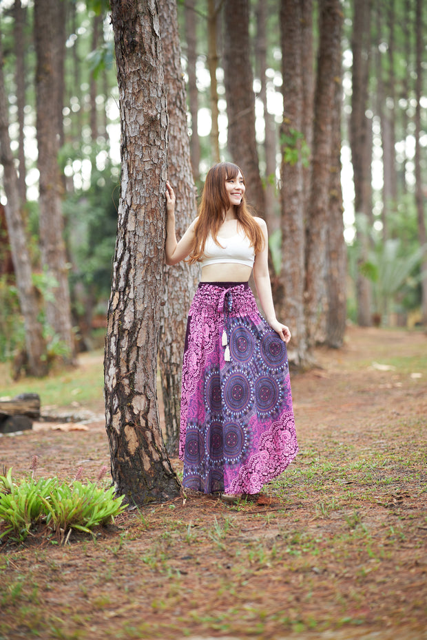 PURPLE BOHEMIAN MAXI SKIRT