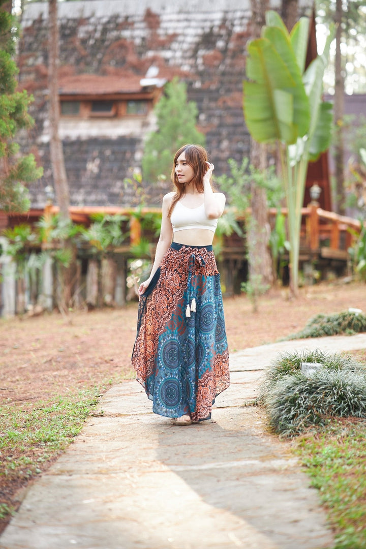 LONG MANDALA MAXI SKIRT - Lannaclothesdesign Shop