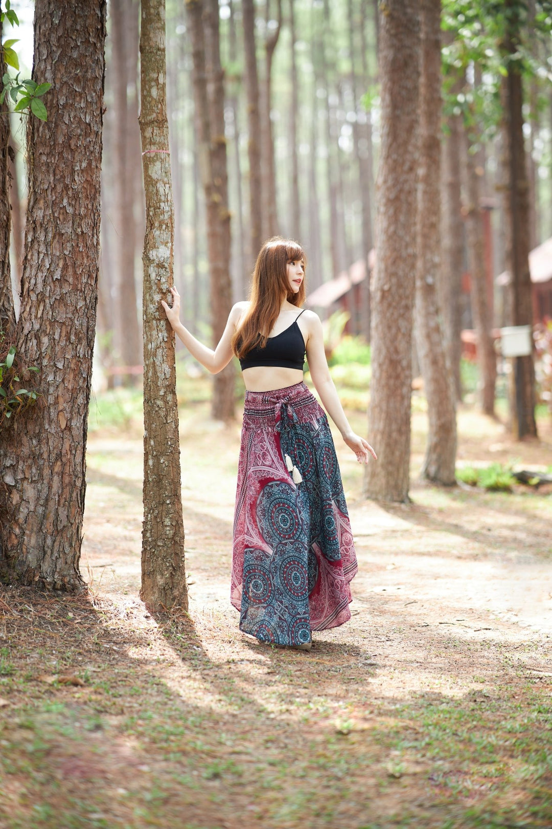 Mono Mandala Long Boho Skirts - Lannaclothesdesign Shop