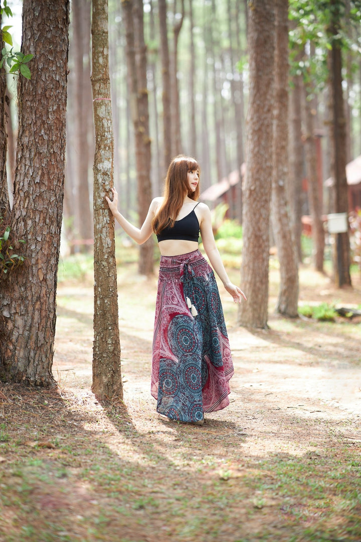 Mono Mandala Long Boho Skirts - Lannaclothesdesign Shop