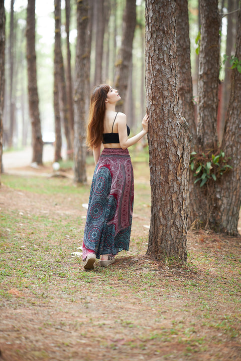 Mono Mandala Long Boho Skirts