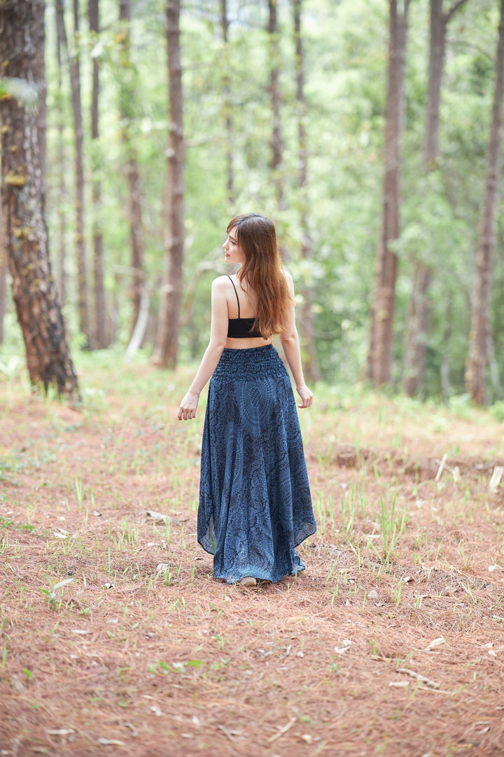 Double Rose Long Boho Skirts - Lannaclothesdesign Shop
