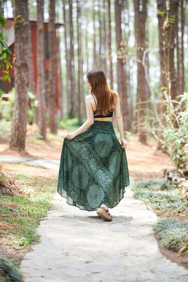 Double Rose Long Boho Skirts