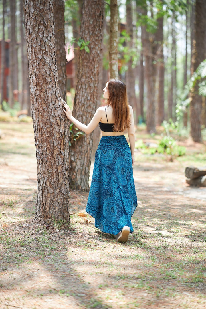Double Rose Long Boho Skirts - Lannaclothesdesign Shop