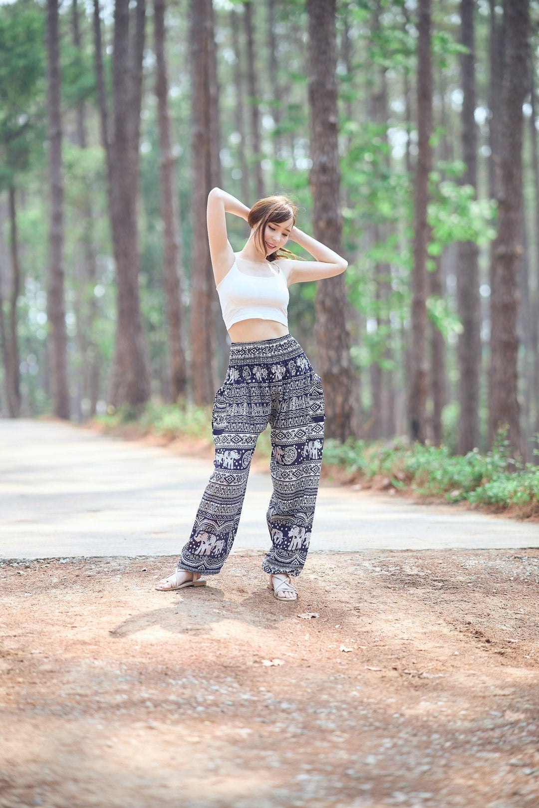 Dark Blue Elephant Harem Pants - Lannaclothesdesign Shop