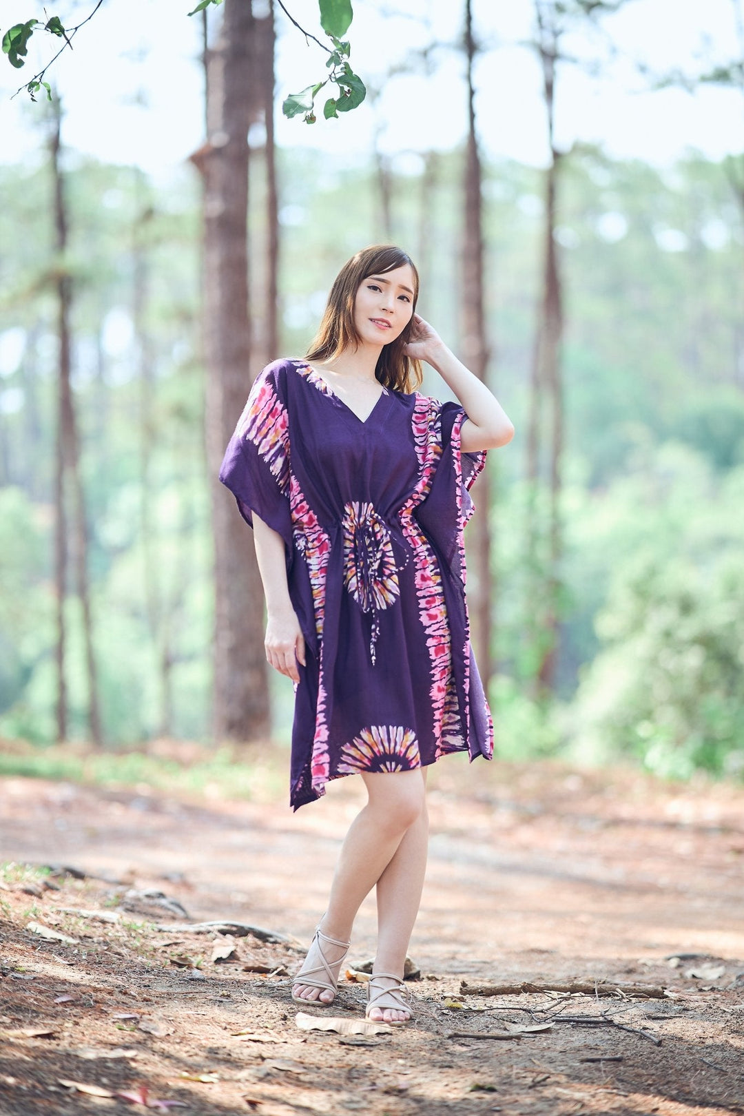 Rayon Boho Tops for Women One Size - Kimono - Purple - Lannaclothesdesign Shop