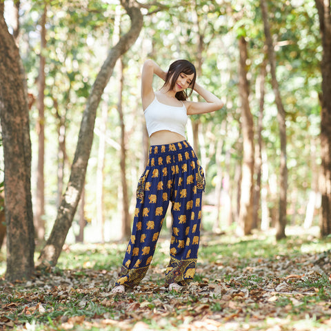 Elephant Big Gold Harem Pants