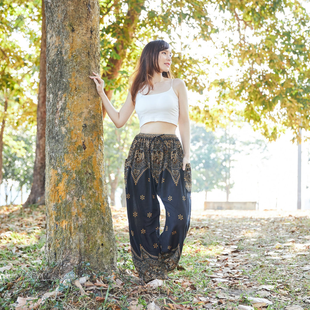 Peacock Flower Harem Pants - Lannaclothesdesign Shop