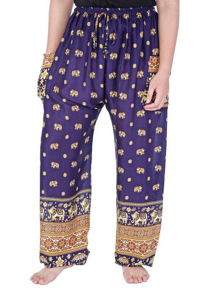 Small Gold Elephant Drawstring Pants