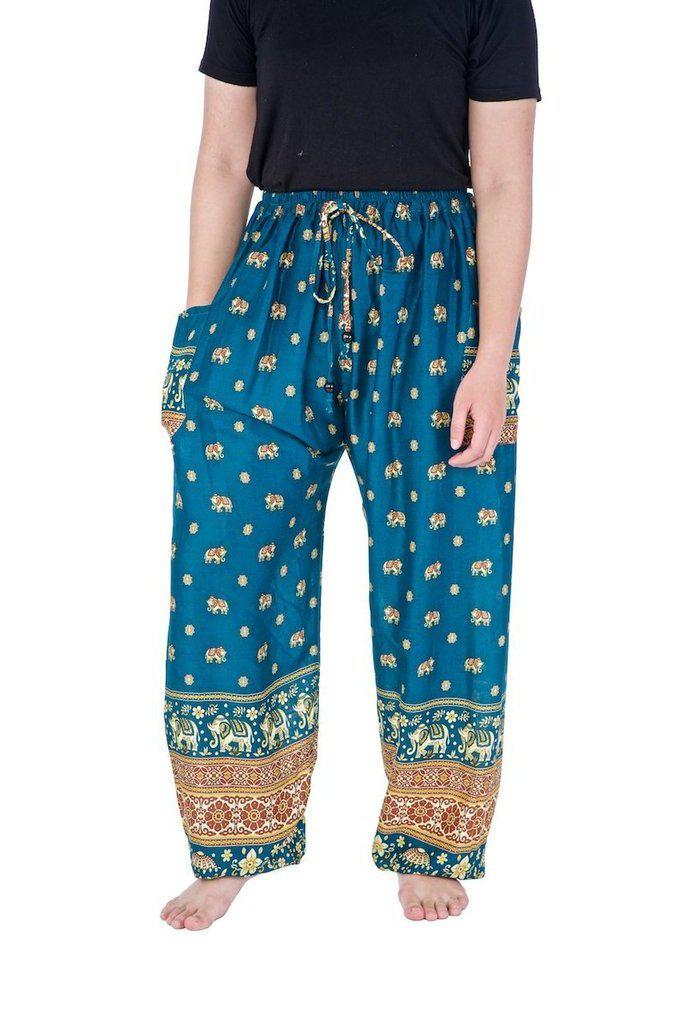 Small Gold Elephant Drawstring Pants