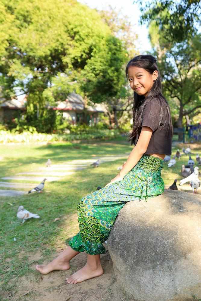 GIRLS & BOYS PEACOCK BOHO PANTS - Lannaclothesdesign Shop