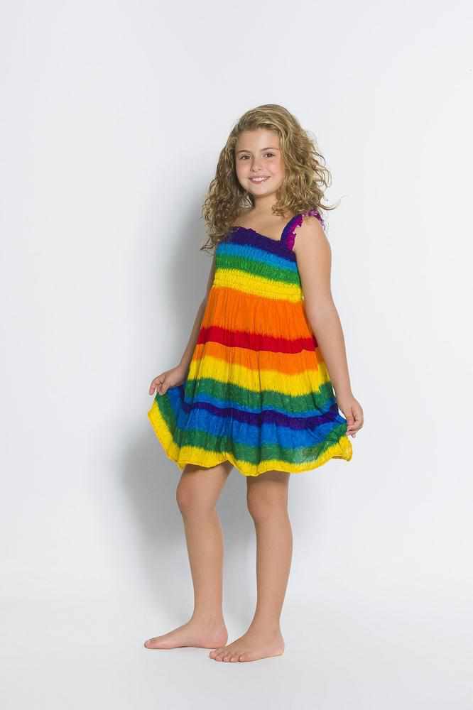 Girls Elastic Boho Dress