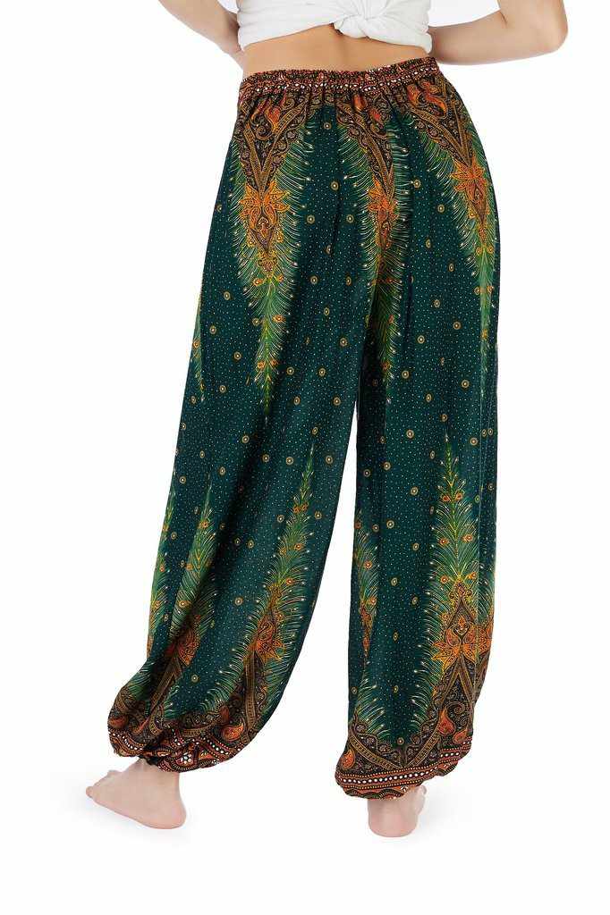 Green Comfy Boho Pants - Lannaclothesdesign Shop