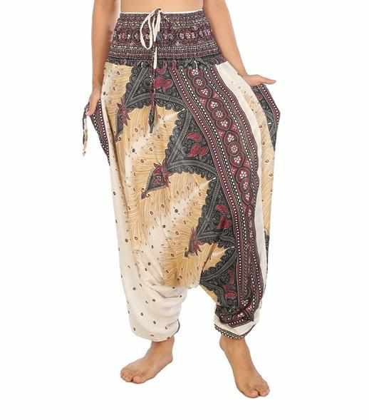 Harem Pants Peacock Print - Lannaclothesdesign Shop