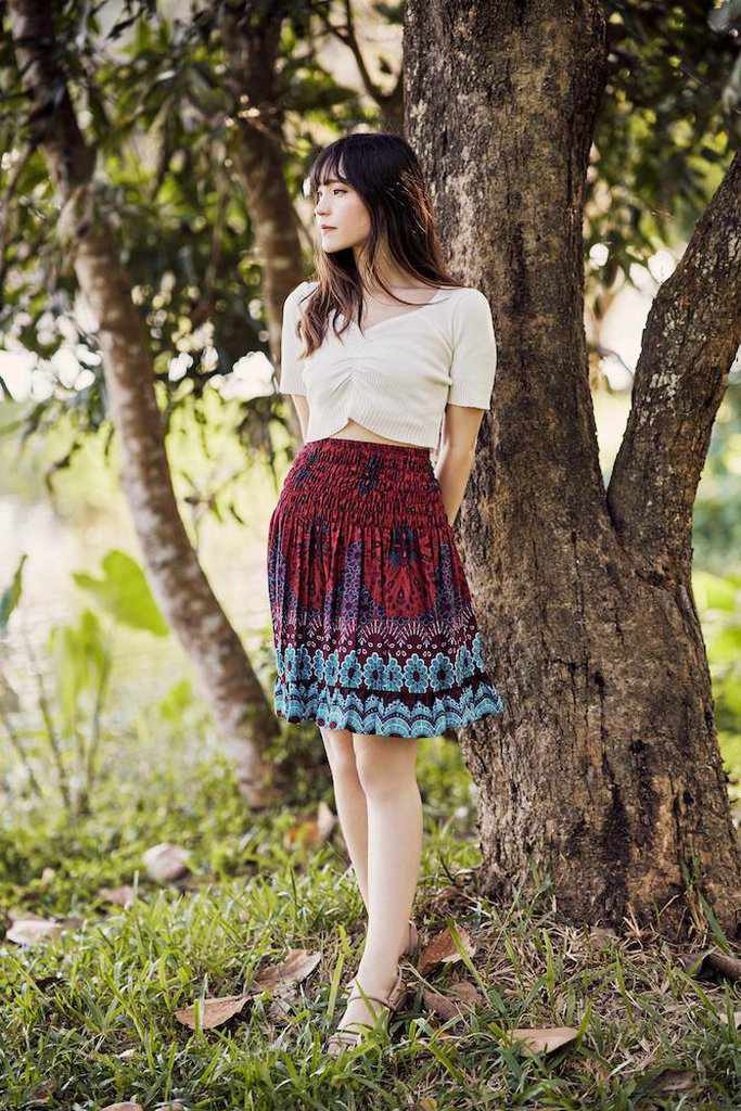 SHORT FLORAL MANDALA BOHO SKIRT