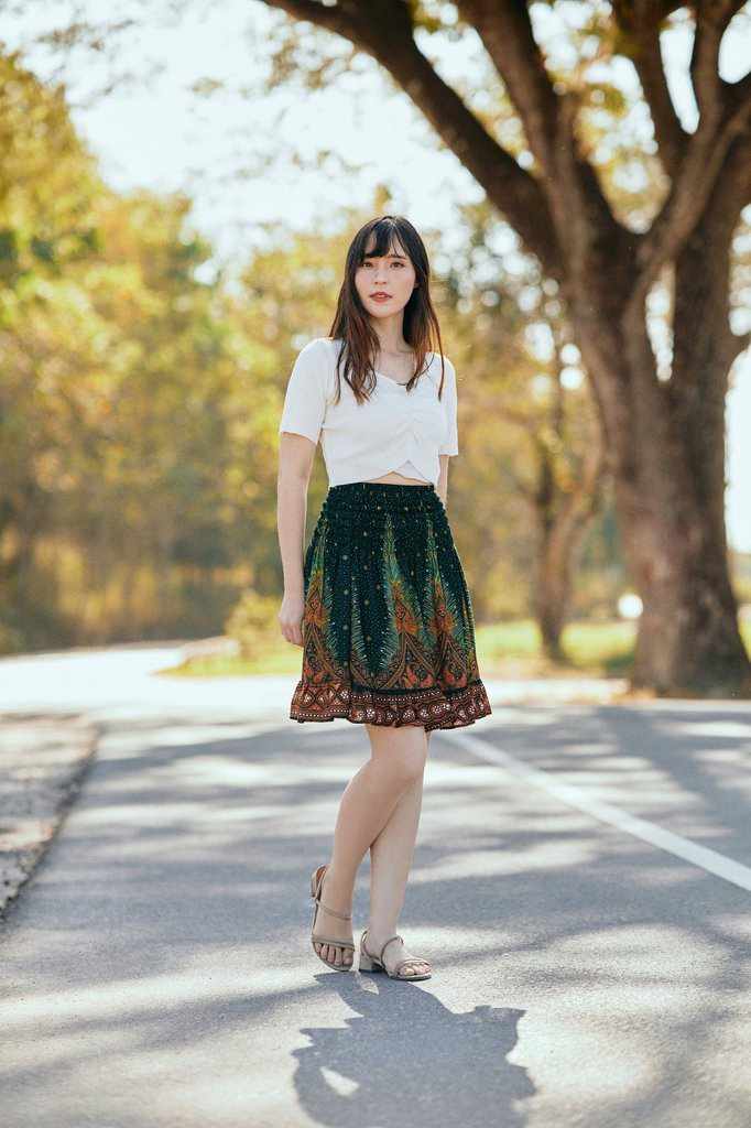 SHORT PEACOCK BOHO SKIRT